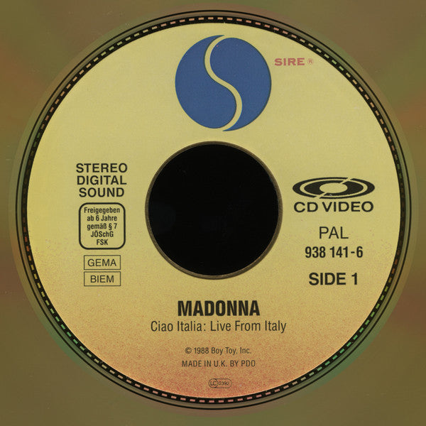 Madonna : Ciao Italia: Live From Italy (CDV, 12", PAL)