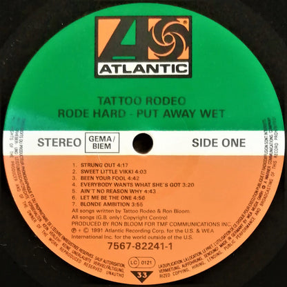 Tattoo Rodeo : Rode Hard - Put Away Wet (LP, Album)