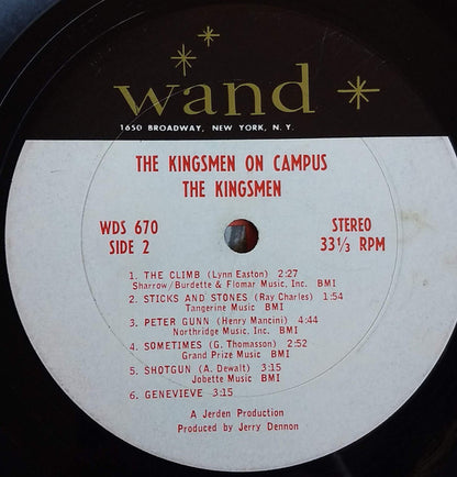 The Kingsmen : On Campus (LP, Album, San)