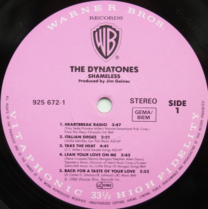 The Dynatones (2) : Shameless (LP, Album)