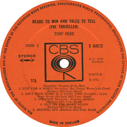 Tony Head : Heads To Win & Tales To Tell (The Traveller) (LP, Album)