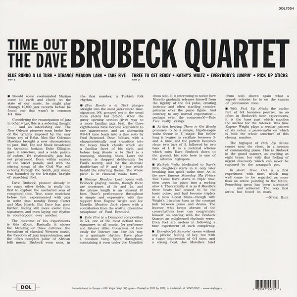 The Dave Brubeck Quartet : Time Out (LP, Album, RE, 180)