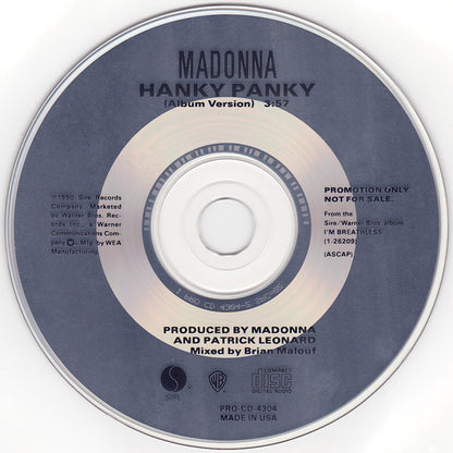 Madonna : Hanky Panky (CD, Single, Promo)