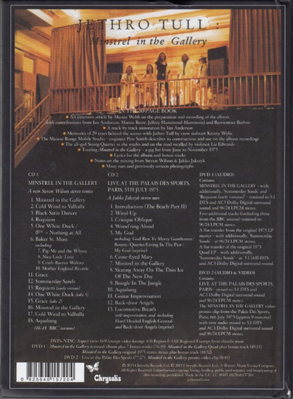 Jethro Tull : Minstrel In The Gallery (40th Anniversary : La Grande Édition) (CD, Album, RE, RM + CD, Mixed + DVD-V, RM, Multich)