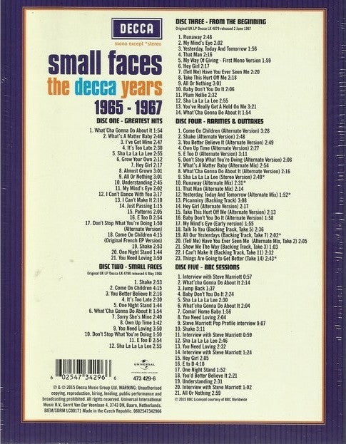 Small Faces : The Decca Years (CD, Comp, Mono, RM + CD, Album, Mono, RE, RM + CD,)