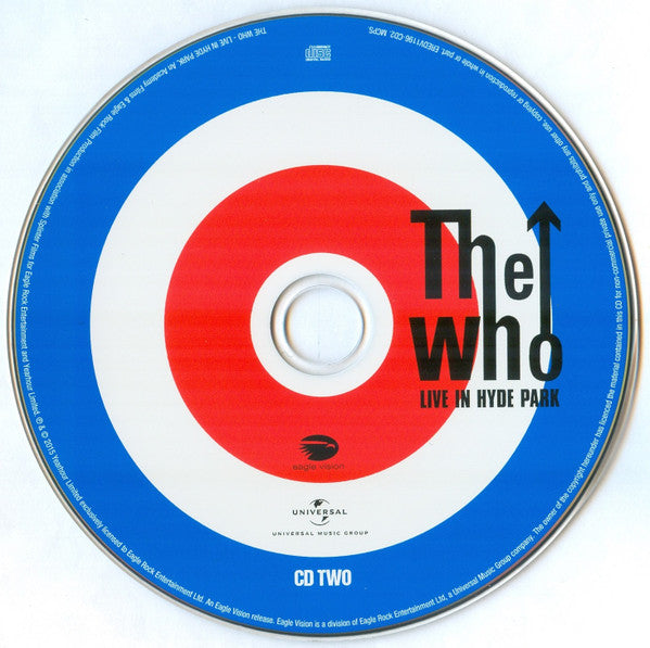 The Who : Live In Hyde Park (2xCD, Album, Pho + DVD-V, Multichannel, NTSC + Blu)