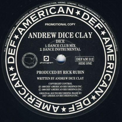 Andrew "Dice" Clay : Dice (12", Promo)