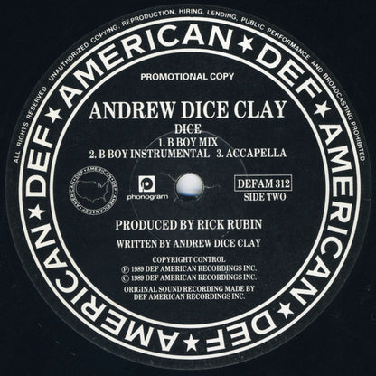 Andrew "Dice" Clay : Dice (12", Promo)